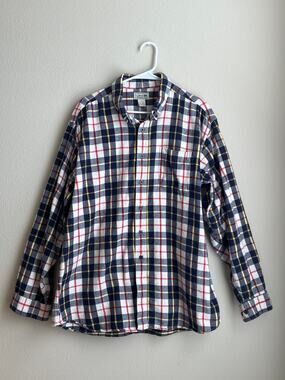 L.L. Bean Size XL Men's Multicolor Plaid Flannel Button Down Shirt